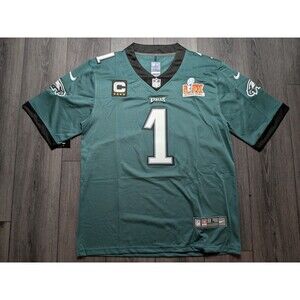 Jalen Hurts #1 Philadelphia Eagles 2025 Bowl Patch Stitched Jersey Large